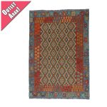   Chobi afgán kézi szövésű gyapjú kilim szőnyeg 206x292cm