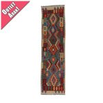   Chobi afgán kézi szövésű gyapjú kilim szőnyeg 79x294cm