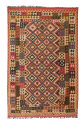 Chobi afgán kézi szövésű gyapjú kilim szőnyeg 198x303cm