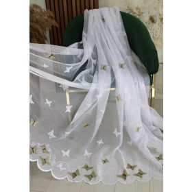          Amelia készre varrt függöny Zöld pillangós 300x155cm AKCIÓS