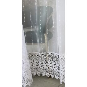     Kész függöny Charlotte Fehér mintás hímzett 500x250cm