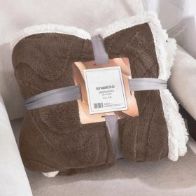   Damaskus  hullámos vastag Barna kétoldalas ágytakaró/pléd 150x200cm