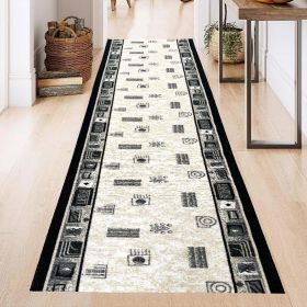   Futószőnyeg Darwin szemes Krém-Antracit 80cm széles méteráru