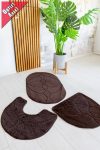   Carolina Fürdőszoba szőnyeg teljes ovális csoki 3 részes szett