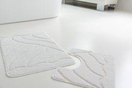 Fürdőszoba szőnyeg 2 részes fehér mintás 50x80cm
