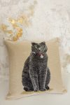 Gobelin fekete macskás díszpárnahuzat 35x45cm