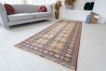   Kézi csomózású perzsa szőnyeg világos türkmen 272x106cm