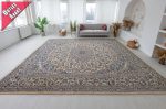   Kézi csomózású perzsa Nain Kékes Krémes szőnyeg 384x297cm