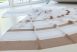   Kész függöny Jacquard fehér alapon barna csíkos 500x180cm