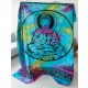 Latika Indiai Buddha pamut multi türkiz ágytakaró 205x230cm