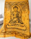           Latika Indiai Buddha pamut sárga ágytakaró 205x230cm