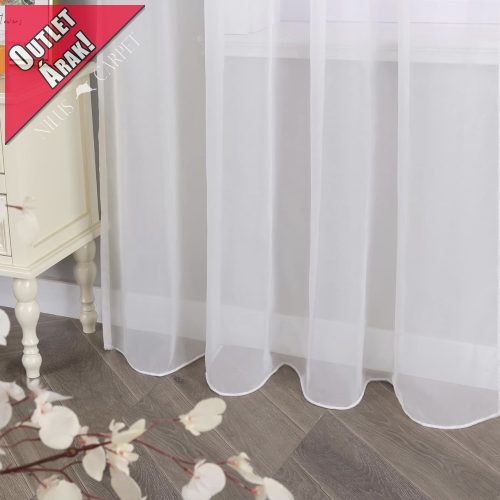  Készre varrt függöny Organza luxury fehér 300x120cm