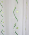      Kész Luxury függöny hófehér zöld karikás hullámos 300x260cm