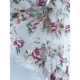   Lynette Vintage Rózsa zöld virágos Kész függöny hímzett 400x150cm