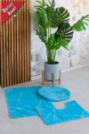    Nordic Fürdőszoba szőnyeg Maldiv kék vonalas 3 részes szett