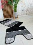  Nordic style Fürdőszoba szőnyeg 2 részes Black indás