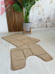  Nordic style Fürdőszoba szőnyeg 2 részes bézs vonalas 