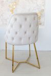   Prémium bársony ebédlő szék exkluzív titán arany lábbal krém