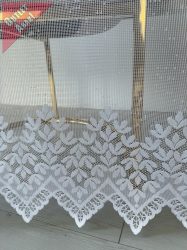    Kész függöny új rombusz leveles fehér 300x160cm