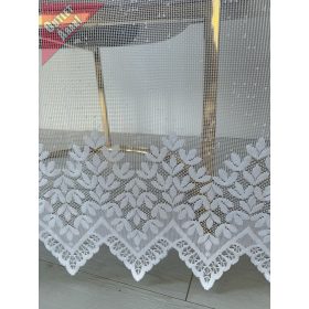      Kész függöny új rombusz leveles fehér 300x160cm