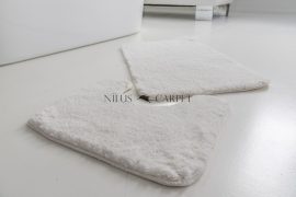  Shaggy fehér vajpuha 2 részes fürdőszoba szőnyeg 50x80cm