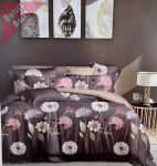   Scarlett színes szürke krizantém virágos ágynemű garnitura 7 részes