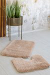  Luxury Super Plüss Fürdőszoba szőnyeg 2 részes Bézs