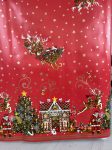    Viaszos vászon asztalterítő karácsonyi piros Mikulás 140cm széles