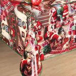       Viaszos vászon asztalterítő karácsonyi Kutyás Télapók 100x140cm 