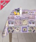   Viaszos vászon asztalterítő lepkés Love Lavender levendula 140cm széles