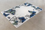 Belépő szőnyeg gumis kék pillangók 50x80cm