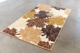 Belépő szőnyeg gumis aljjal barna tavaszi levelek 50x80cm
