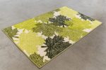 Belépő szőnyeg gumis aljjal zöld tavaszi levelek 50x80cm