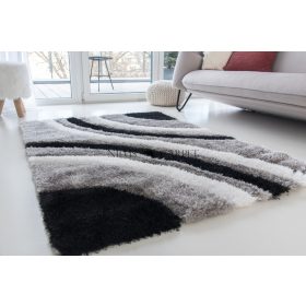   California 3D Luxury 305 (Grey-Black) 5cm Shaggy szőnyeg 160x220cm Szürke-Fekete