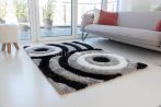   California 3D Luxury 324 (Gray-Black) 5cm Shaggy szőnyeg 160x220cm Szürke-Fekete