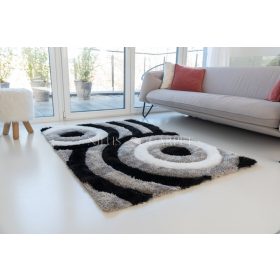   California 3D Luxury 324 (Gray-Black) 5cm Shaggy futószőnyeg 60x220cm Szürke-Fekete