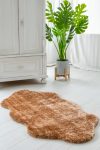   Crystal Luxury Shaggy (Camel) szőnyeg csúszásgátlóval amorf 80x150cm Barna