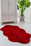   Crystal Luxury Shaggy (Red) szőnyeg csúszásgátlóval amorf 80x150cm Bordó