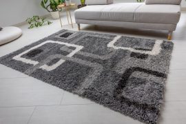 Design Shaggy kockás gray (szürke) szőnyeg 60x110cm