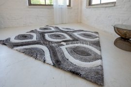 Elvira 3d Shaggy szőnyeg 0625 black-gray (fekete-szürke) 120x170cm