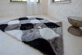 Elvira 3d Shaggy szőnyeg 1138 black-gray (fekete-szürke) 80x250cm