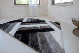 Elvira 3d Shaggy szőnyeg 1145 black-gray (fekete-szürke) 80x150cm