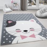                  Gyerek szőnyeg 0550 pink-gray (rózsaszín-szürke) cica mintás 120x170cm  