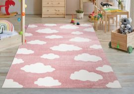            Gyerek szőnyeg 1002 pink (rózsaszín) felhő mintás 160x220cm 