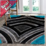   Luxury 3D 2310 (Grey-Turkiz) shaggy szőnyeg 160x220cm Szürke-Kék