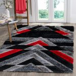                          Luxury 3D 2312 (Grey-Red) shaggy szőnyeg 60x110cm Szürke-Piros