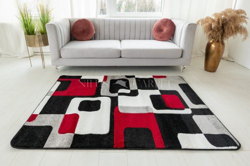 Covor Margaret 196 (Black-Red) 120x170cm Negru-Roșu