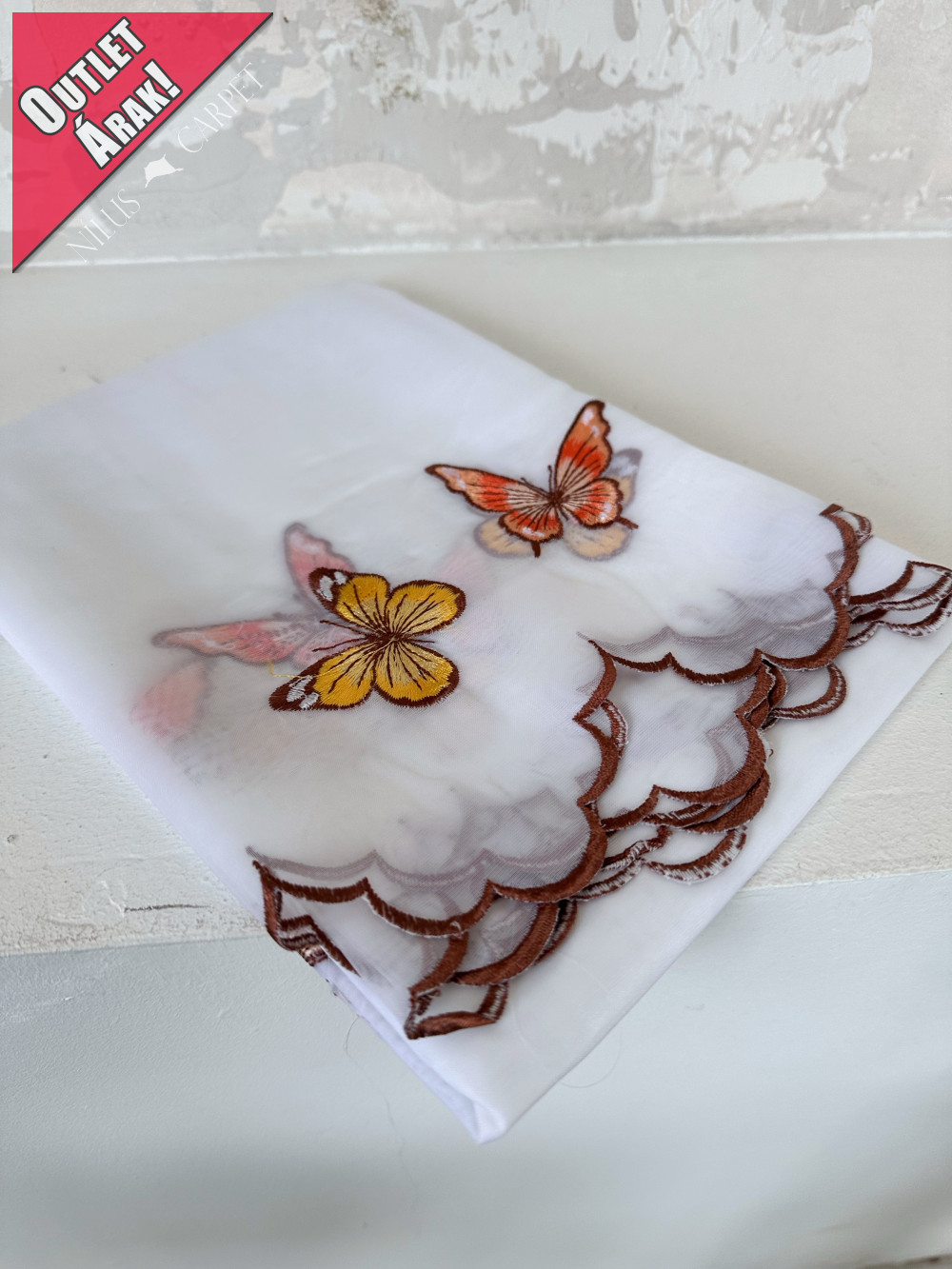  Alíz konyhai vitrázs voile hímzett szines pillangós 80x200cm 